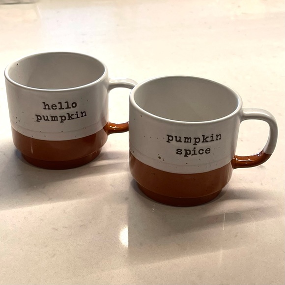 Hello Pumpkin Spice Fall Coffee Mug Set of 2 Ceramic - Picture 7 of 8